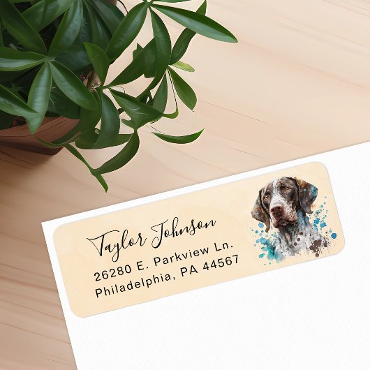 Étiquette Label German Shorthred Pointer Return Address
