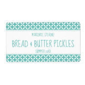Étiquette Label Light Teal & White Canning (Devant)