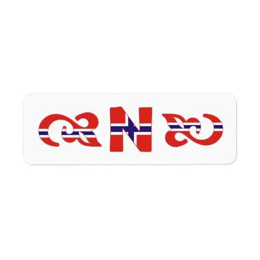 Étiquette Label norvégien N Monogramme (Devant)
