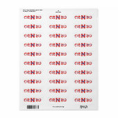 Étiquette Label norvégien N Monogramme (Feuille entière)