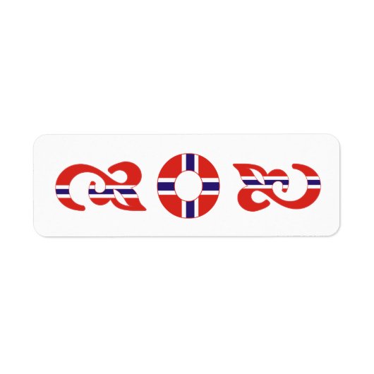 Étiquette Label Norvégien O Monogramme (Devant)