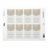 ÉTIQUETTE LABEL ORNATE MANDALA SILVER PALE GOLD FOIL CANDLE (Feuille entière)