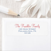 Étiquette Label Red and Blue Return (En situation)