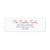 Étiquette Label Red and Blue Return (Devant)