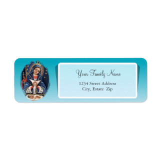 Étiquette Label Virgen de la Altagracia Blue Adresse de reto