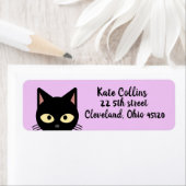 ÉTIQUETTE LABELLES D'ADRESSE DE RETOUR DE L'ART EN NOIR CAT (En situation)