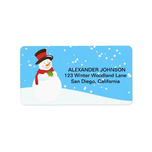 Étiquette Labels d'address de Snowman Winter (Devant)