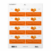 Étiquette Labels de canning orange (Feuille entière)