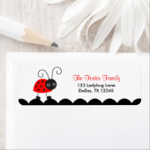 Étiquette Labels de Cute Ladybug (En situation)