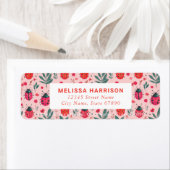 Étiquette Labels de Cute Ladybug (En situation)