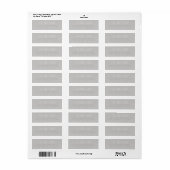 Étiquette Labels de Gray Minimalist (Feuille entière)