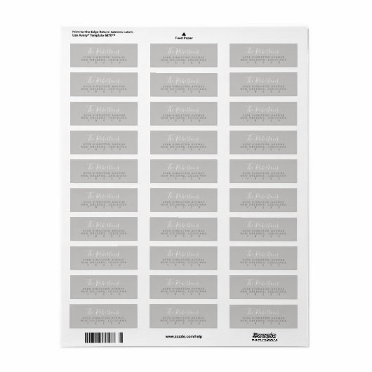 Étiquette Labels de Gray Script (Feuille entière)