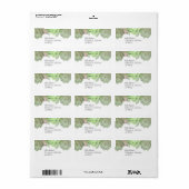 Étiquette Labels de Succulent Wedding Address (Feuille entière)