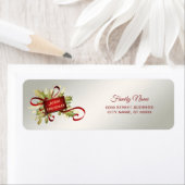 Étiquette Laboratoire d'adresse de retour de Noël rouge mode (En situation)