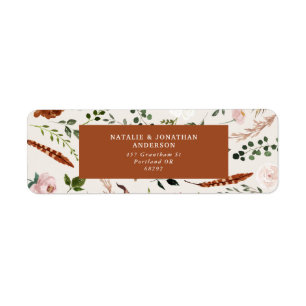 Étiquette Laboratoire de mariage floral en terre cuite noire