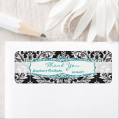 Étiquette Laboratoire de Merci de Mariage noir et blanc Dama (En situation)