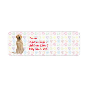 Étiquette Labrado Retriever avec des Empreintes de pattes co