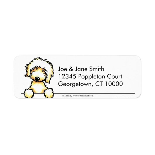 Étiquette Labradoodle jaune propre et simple (Devant)