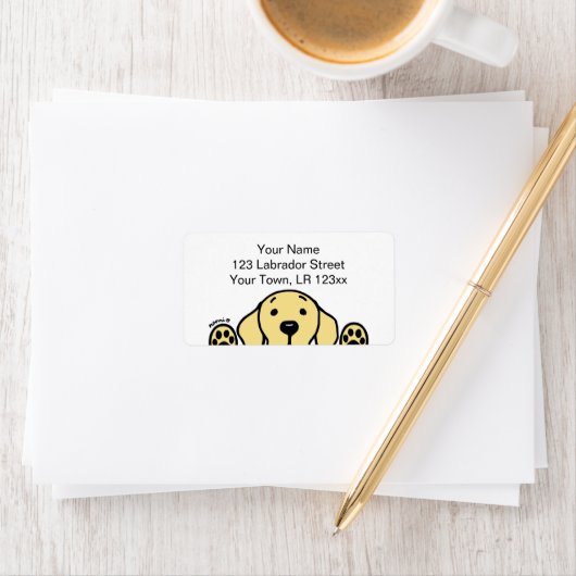 Étiquette Labrador jaune vous observant (En situation)