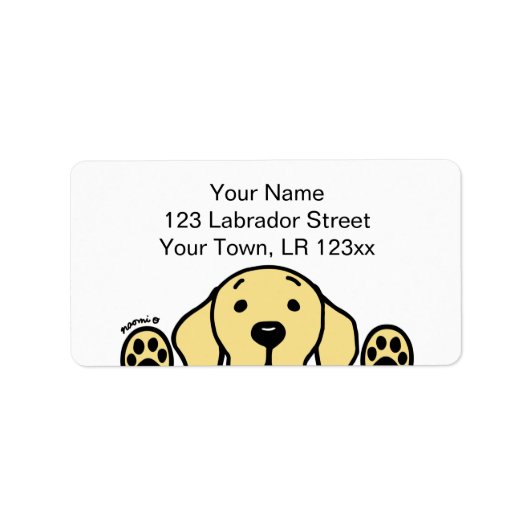 Étiquette Labrador jaune vous observant (Devant)