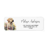 Étiquette Labrador Retriever Dog Puppy Modern Return Adresse (Devant)