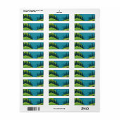 Étiquette Lac avec ombre forestière (Feuille entière)