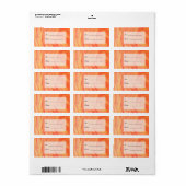 Étiquette Lac Fire Orange et Monogramme noir (Feuille entière)