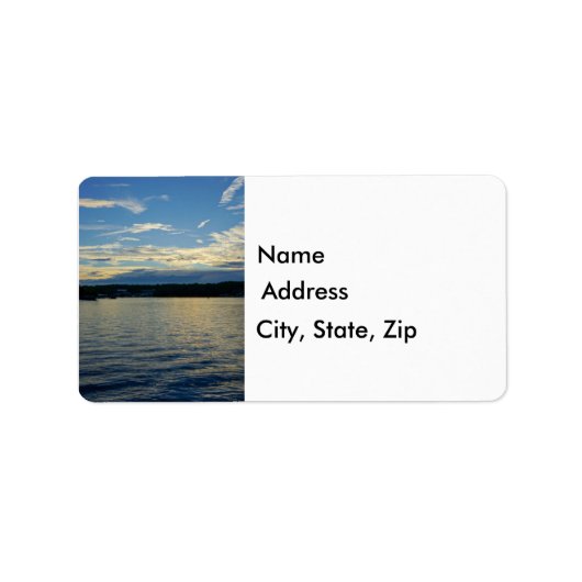 Étiquette Lac Sunset Bleu D'Ozarks (Devant)