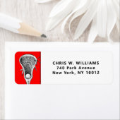 Étiquette Lacrosse Sports Red (En situation)