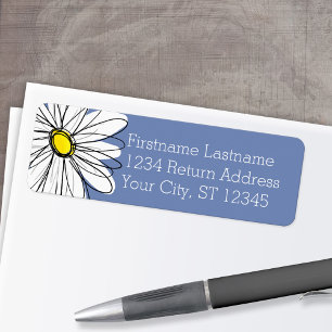 Étiquette L'adresse de retour de marguerite à la mode