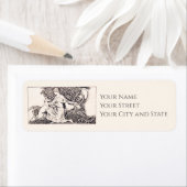 Étiquette Lady and Dogs par Arthur Rackham (En situation)