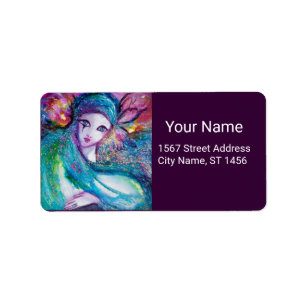 Étiquette LADY BLUE MASK Venetian Masquerade Party Purple