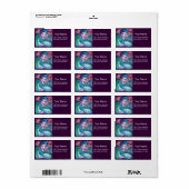 Étiquette LADY BLUE MASK Venetian Masquerade Party Purple (Feuille entière)