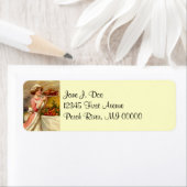 Étiquette Lady Chef Cook Platter Serve Retourner Adresse Éti (En situation)