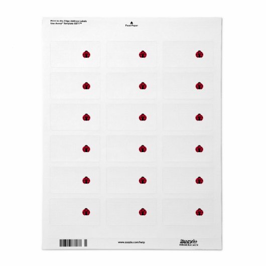 Étiquette Ladybug (Feuille entière)