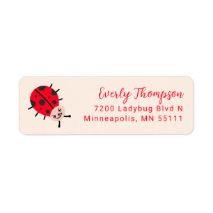 Étiquette Ladybug Cute Adresse de retour