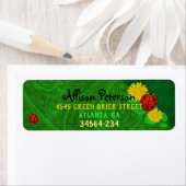 Étiquette Ladybug Whimsey 3D Folk Art (En situation)