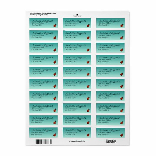 Étiquette Ladybugs (Feuille entière)