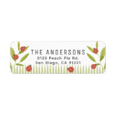 Étiquette Ladybugs & Green Leaves Return Address (Devant)