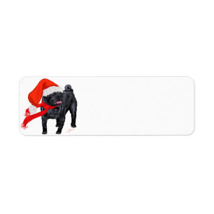 Étiquette L'aide de Père Noël Pug