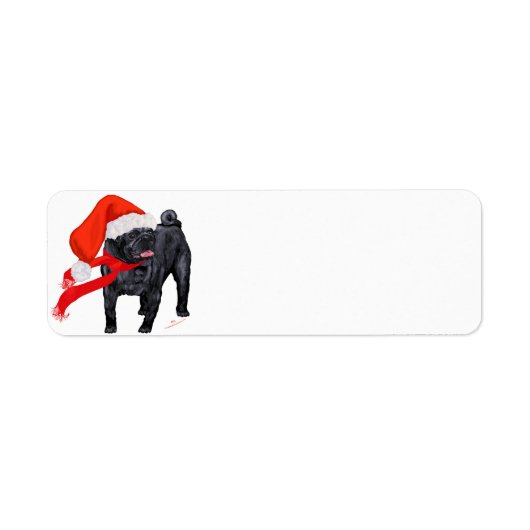 Étiquette L'aide de Père Noël Pug (Devant)