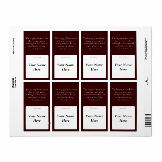 Étiquette L'âme à la recherche de l'infini (Feuille entière)