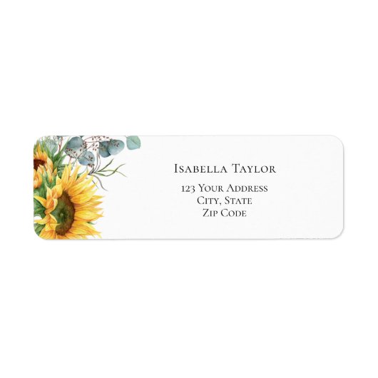 Étiquette Lancement de mariage tournesol (Devant)