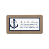 Étiquette L'Ancre De La Marine Sur La Collection De Mariages (Devant)