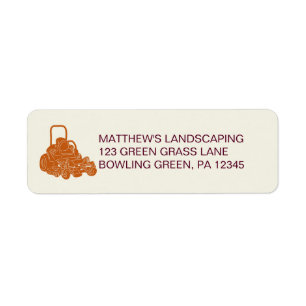 Étiquette Landscaping Lawn Mowing Business Return Adresse