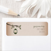 Étiquette Lanterne verte inspirée de carte de camping (En situation)