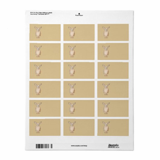 Étiquette Lapin. (Feuille entière)