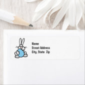 Étiquette Lapin avec Baby Blue Oeuf (En situation)