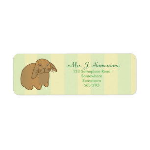 Étiquette Lapin Brown mignon