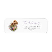 Étiquette Lapin de Pâques Adresse Florale (Devant)